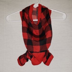Heart to Tail plaid dog pet suit outfit black red